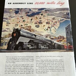 Newspaper Print Ad Penn Railroad War Bonds Train 1945 Collectible